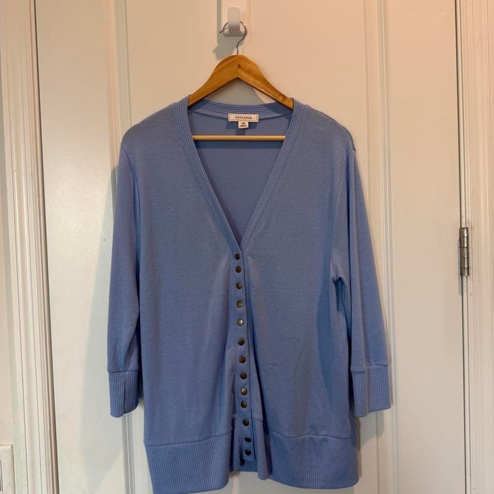 Zenana‎ Periwinkle Blue Snap Front Crdigan